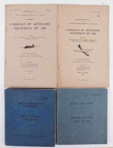 Interesting Glider Pilot's Log Books Sgt later Flight Lt