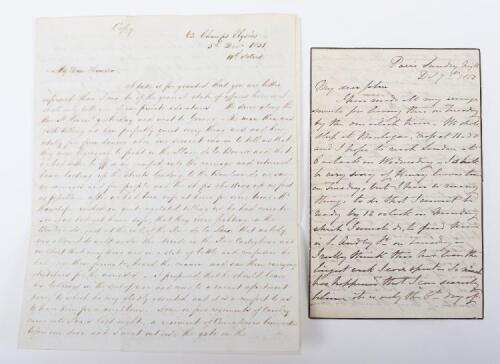 Historic Letter Describing in English, Paris in Short Lived Revolt in 1851