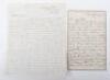 Historic Letter Describing in English, Paris in Short Lived Revolt in 1851