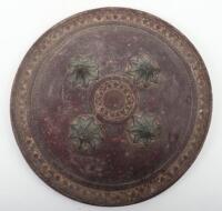Small Heavy Indian Hide Shield Dhal from Ahmedabad, Maratha Empire (Gujerat Culture) First Half of the 19th Century
