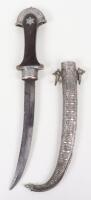 Moroccan Silver Mounted Dagger Jambya c.1900