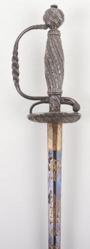 Fine French Silver Hilt Smallsword, Hallmarked for Paris 1753
