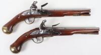 Good Brace of 20 Bore Flintlock Livery or Militia Pistols c.1725 by H. Delany