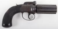 Good 6 Shot 70 Bore Self Cocking Percussion Pepperbox Revolver by Thornton & Sons