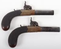 Good Pair of 54 Bore Boxlock Percussion Pocket Pistols by J. Hilliar of Birmingham