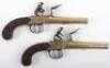 Scarce Pair of Brass Framed and Barrelled ‘Queen Anne’ Boxlock Flintlock Pocket Pistols by Lott of Canterbury c.1780