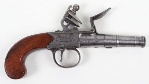 Boxlock Flintlock Cannon Barrelled Pocket Pistol by Griffin & Tow London