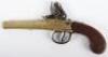 Brass Famed and Barrelled Queen Anne Style Boxlock Flintlock Travelling Pistol - 5