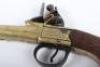 Brass Famed and Barrelled Queen Anne Style Boxlock Flintlock Travelling Pistol - 7