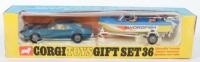 Corgi Toys Gift Set 36 Oldsmobile Toronado, Glastron Sportsman Speedboat and Trailer