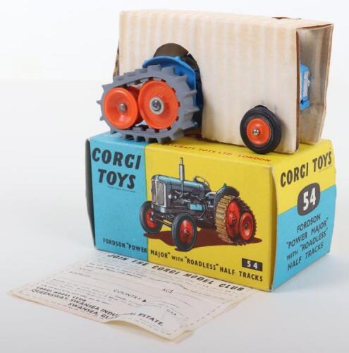 Corgi Toys 54 Fordson &ldquo;Power Major&rdquo; with &ldquo;Roadless&rdquo; Half Tracks