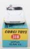 Scarce Corgi Toys 318 Lotus Elan S2 white body - 4