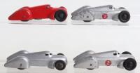 Four Dinky Toys 23d Auto-Union Racing Cars