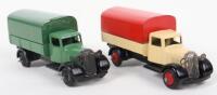 Two Dinky Toys Post War 25b Covered Wagons