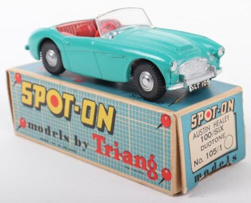 Tri-ang Spot On Model 105 Austin Healey “100-SIX” turquoise body