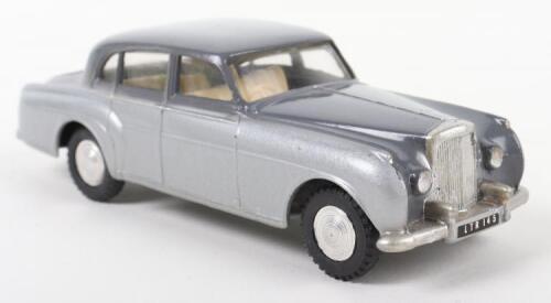 Tri-ang Spot On Model 102 Bentley 4 Door Sports Saloon, dark grey over silver body