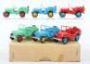 Scarce Dinky Toys 25J Jeeps Civilian in Colours Six in Trade Box - 2