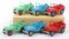 Scarce Dinky Toys 25J Jeeps Civilian in Colours Six in Trade Box - 3