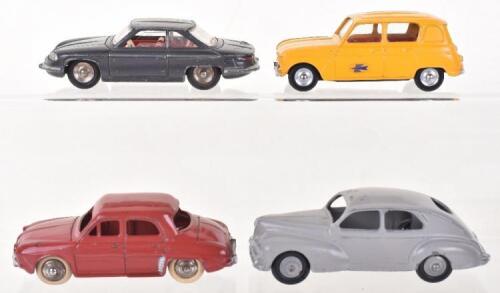 Four Unboxed French Dinky Toys Cars