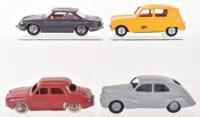 Four Unboxed French Dinky Toys Cars