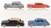 Four Unboxed French Dinky Toys Cars