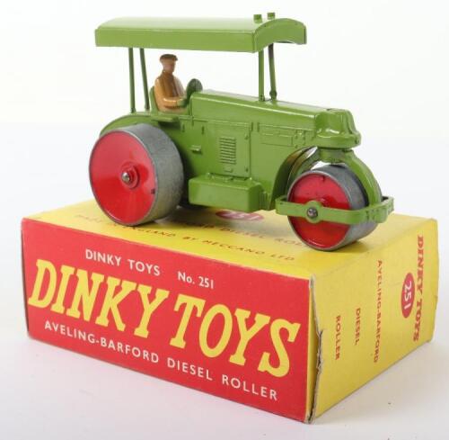 Dinky Toys 251 Aveling Barford Diesel Roller,Scarce lime green body