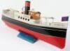 Tucher & Walther T490 tinplate clockwork model ‘Hamburg’ Steam boat - 2