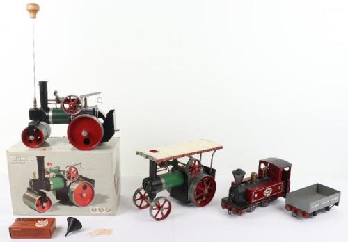 Mamod SR1a Steam Roller, TE1a Steam Tractor and a Locomotive