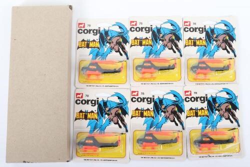 Six Corgi Juniors E78 Batmans Batcopter with outer Trade Box