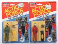 Two Vintage Palitoy Action man Action Force 1980s carded figure