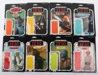 Eighteen Vintage Original Star wars Card backs for figures