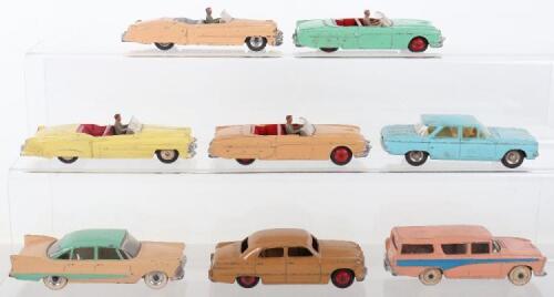 Eight Unboxed Play-worn Dinky Toys USA Cars