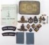 1914 Princess Mary Gift Fund Tin and Military Badges