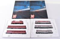 Jouef HO gauge boxed train sets, coaches and ROCO locomotive