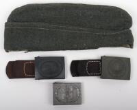 WW2 German Army POW Forage Cap and Belt Buckles