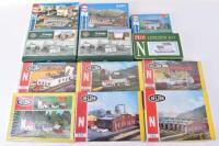 Collection of N gauge unbuilt plastic kits and track accessories