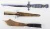 3x Great War Trench Art Letter Openers
