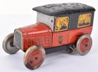 Rossignol tinplate c/w Fire truck biscuit tin, 1930s