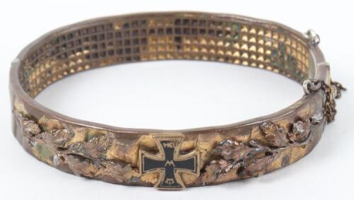 WW1 German Iron Cross Patriotic Trench Art Bracelet