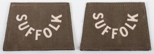 WW1 British Suffolk Regiment Slip-on Shoulder Titles