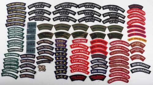 Large Quantity of British Army Cloth Shoulder Titles