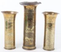 Pair of Brass Trench Art Vases