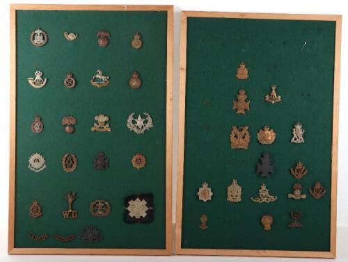 Two Display Boards of British Cap Badges