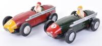 Two Early Unboxed Scalextric Tinplate Maserati 250 F1 Racing Cars