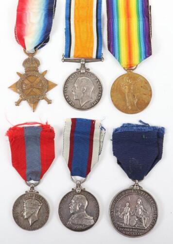 British Royal Navy WW1 Campaign and Royal Naval Fleet Reserve Long Service Medal Group of Six