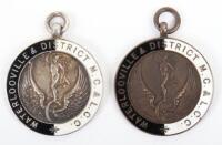 Pair of Pre War Enamelled Medals Awarded to Battle of Britain Aviator Sergeant E N L Guymer
