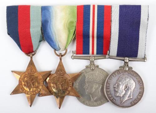 British Royal Naval Submariners Distinguished Service Medal Winners Long Service Medal Group of Four, Being Recognised for his Gallantry whilst Serving on Submarine HMS Shark in 1940