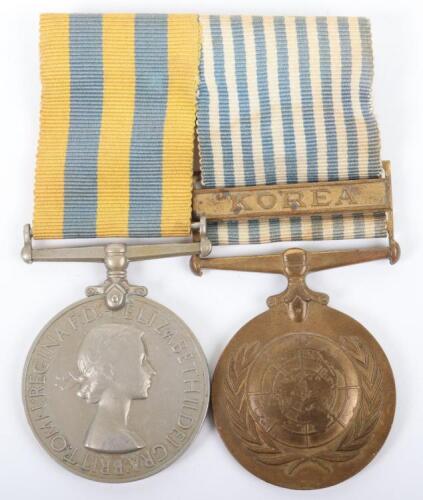 Royal Navy Korean War Medal Pair of Lieutenant Commander David Norman Dalton Royal Navy, Served on HMS Comus During the Campaign on the Korean Peninsula When it was Attacked and Damaged by North Korean Bombers