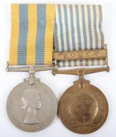 Royal Navy Korean War Medal Pair of Lieutenant Commander David Norman Dalton Royal Navy, Served on HMS Comus During the Campaign on the Korean Peninsula When it was Attacked and Damaged by North Korean Bombers