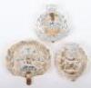 3x Anodised Aluminium British Infantry Regiments Cap Badges